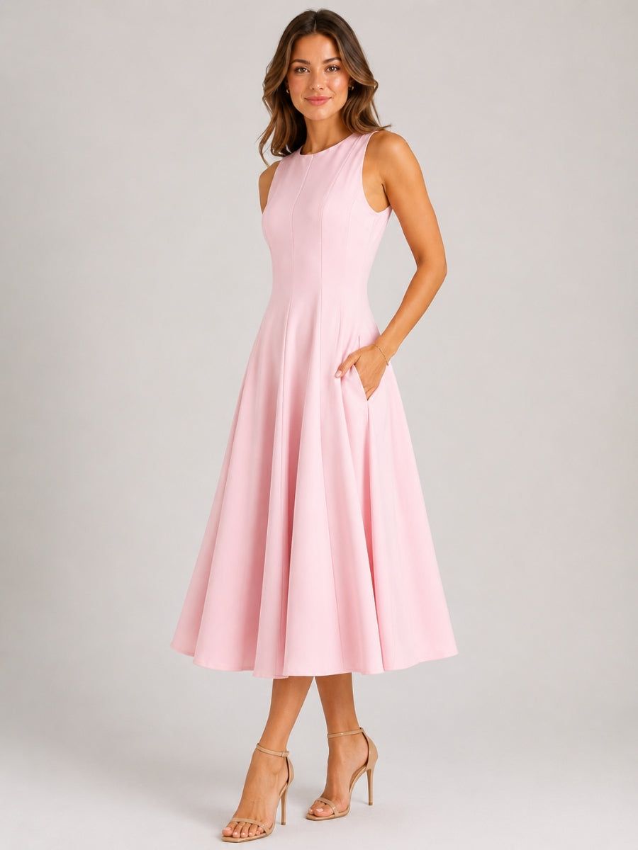 Erin High Neck Midi Dress