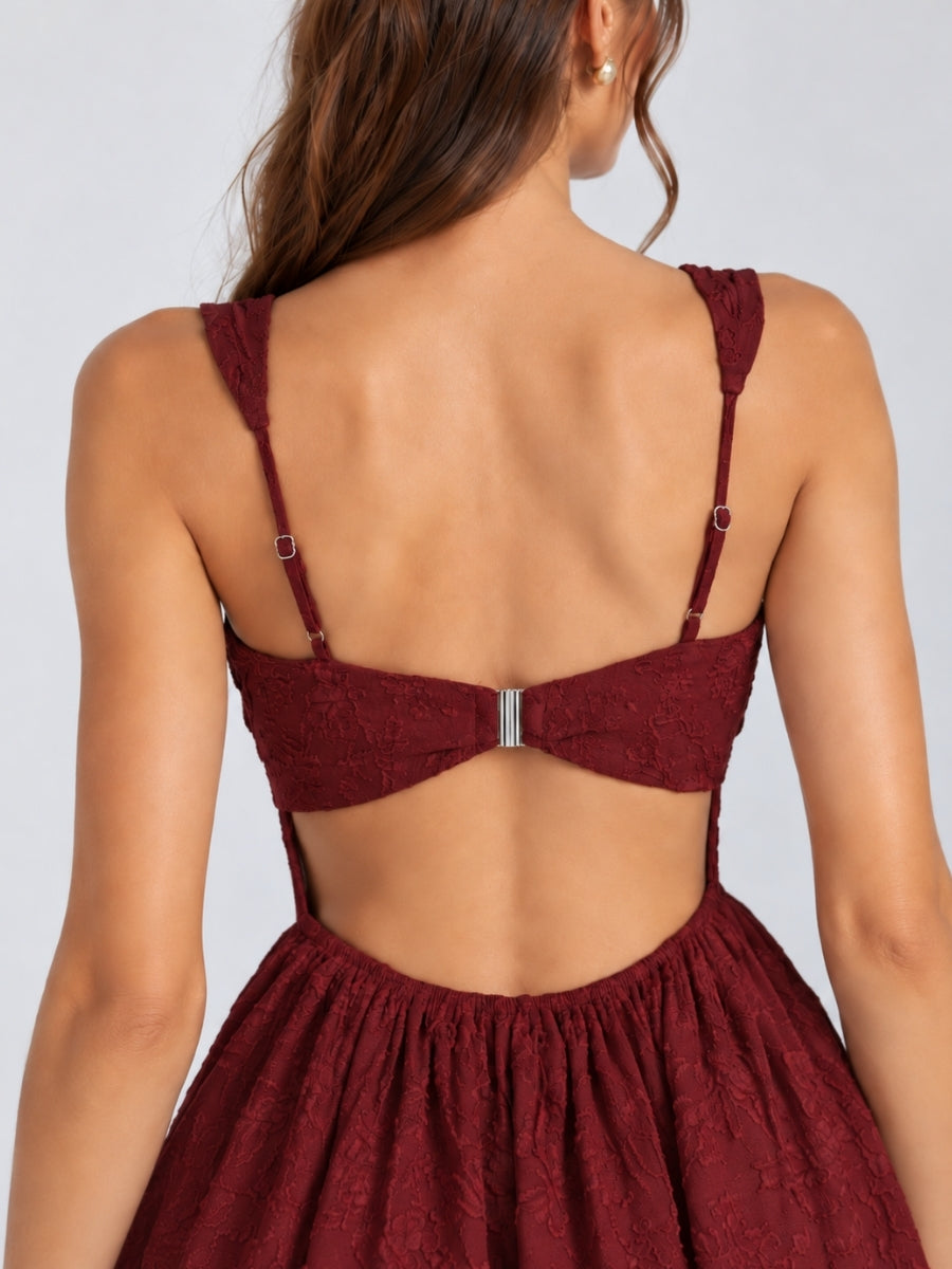 Karla Jacquard Clip Back Midi Dress
