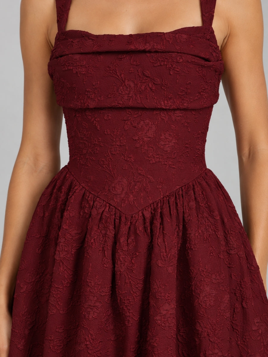 Karla Jacquard Clip Back Midi Dress
