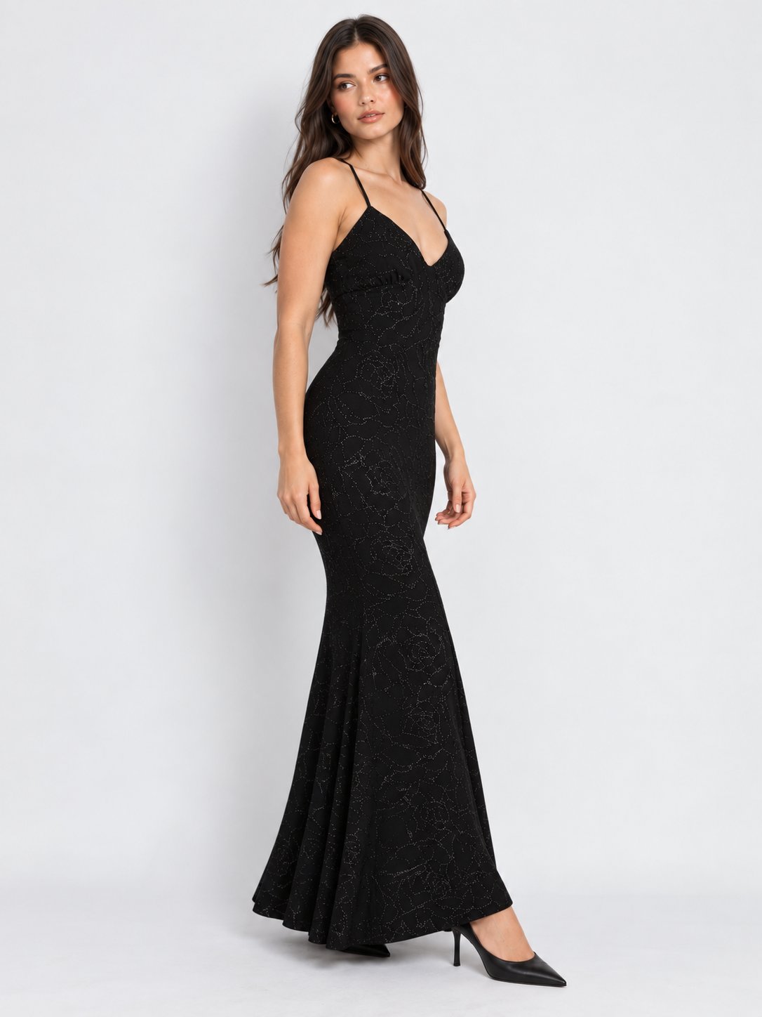 Daniella Glitter Tie Back Maxi Dress