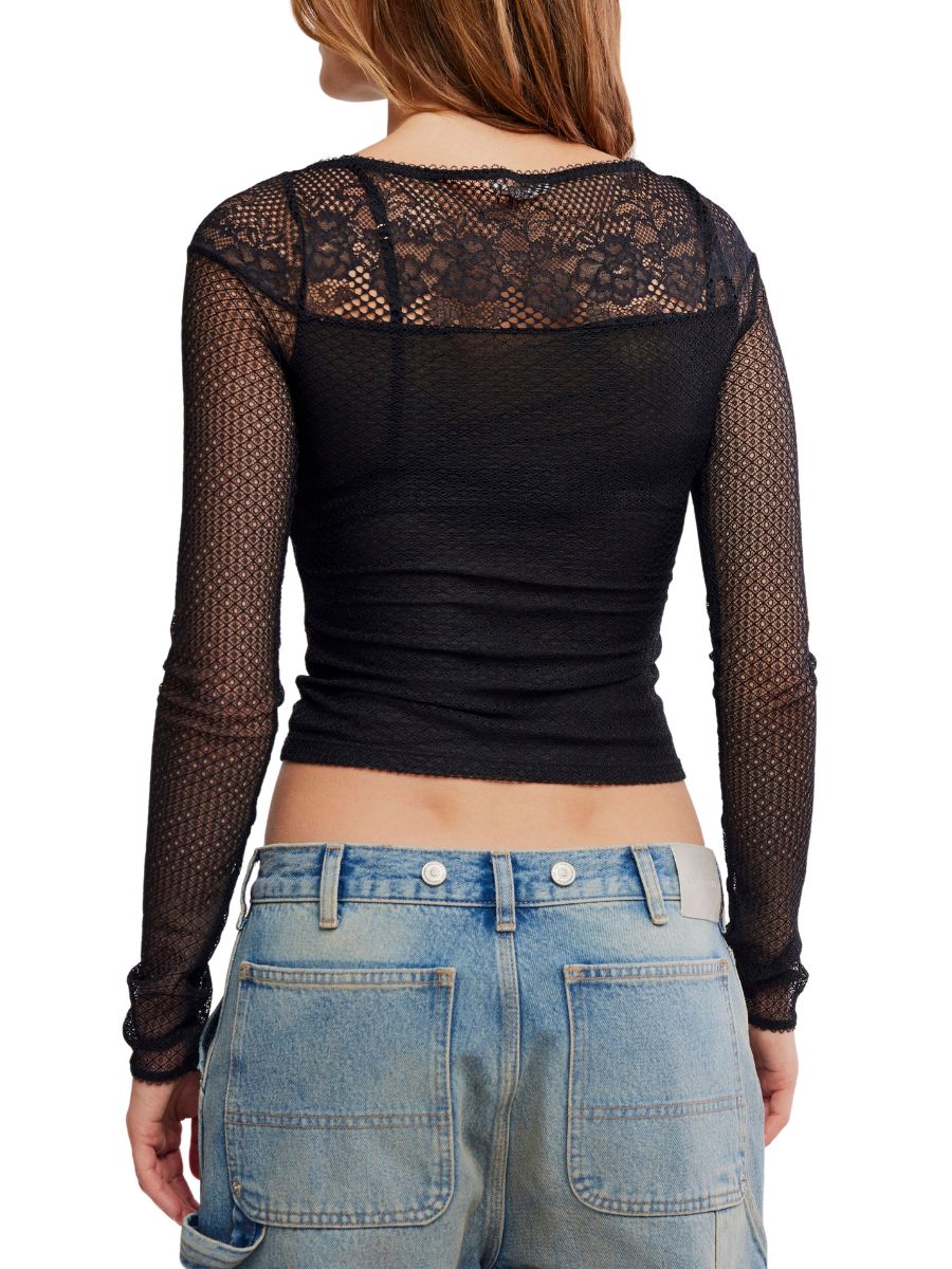 Free People Night Mode Layering Lace Top