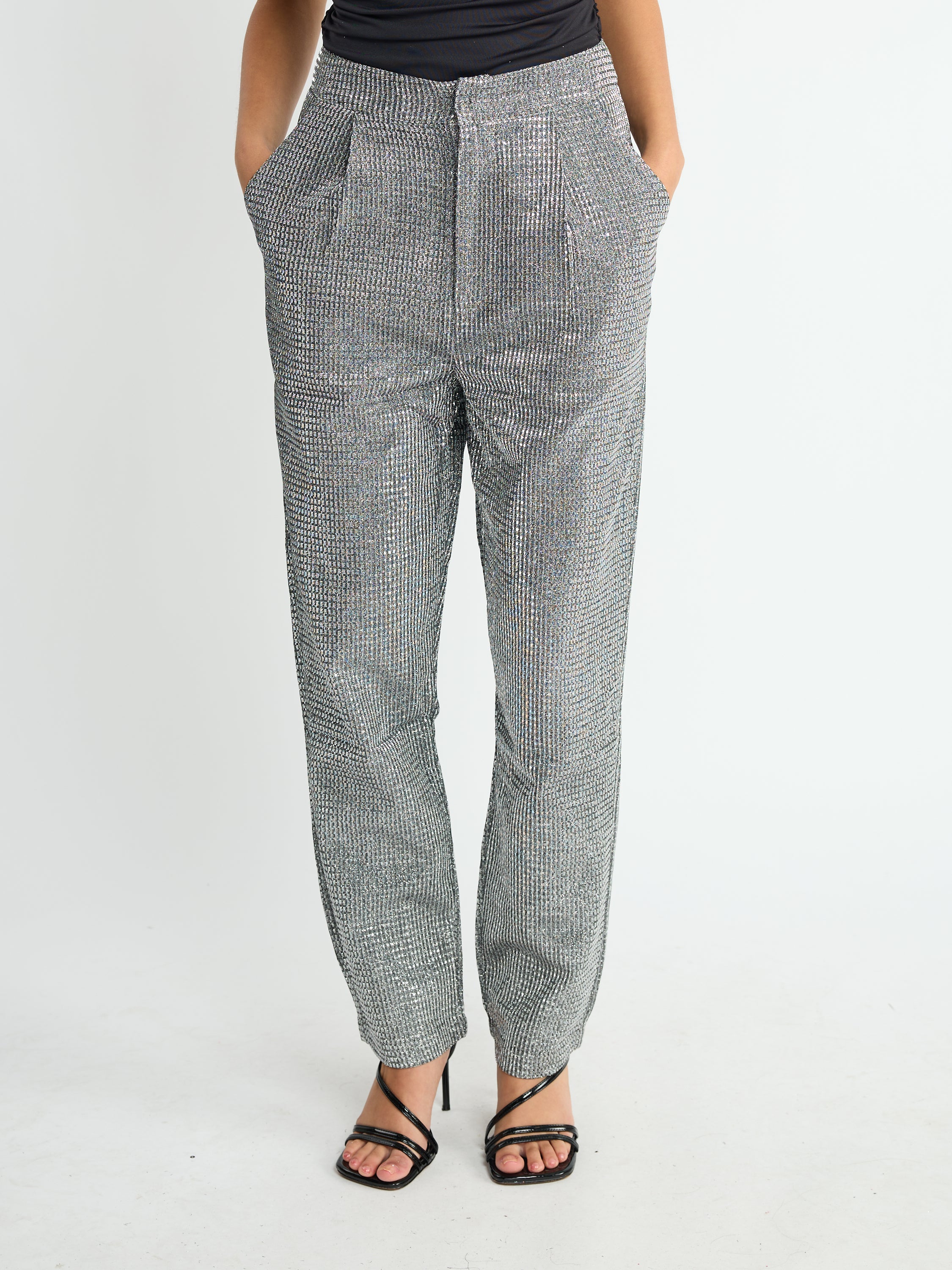 Metallic Suit Pants