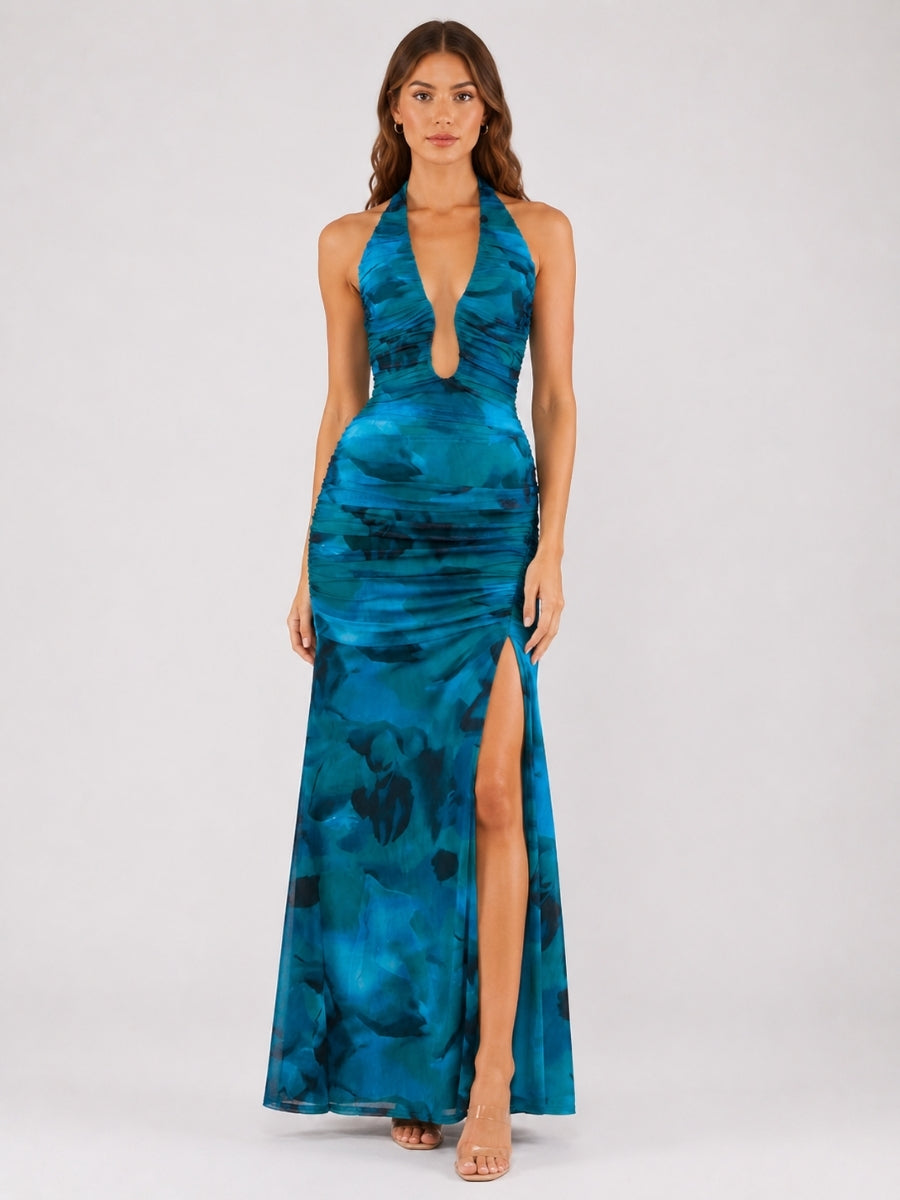 Marisol Wire Halter Mesh Dress