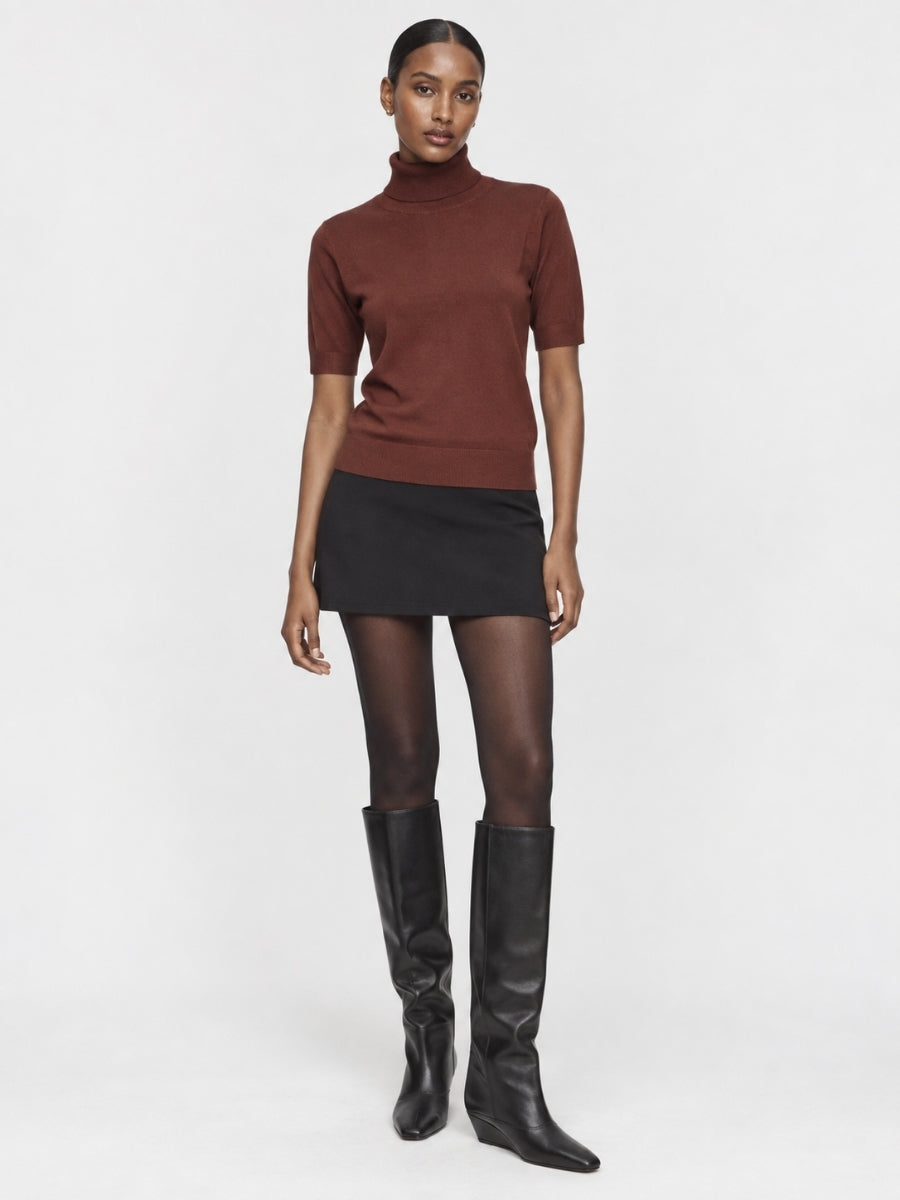 Beckham Turtleneck Short Sleeve Sweater