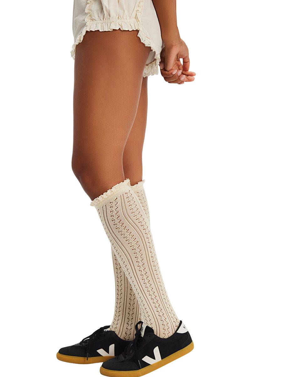 Free People Misty Net Pointelle Tall Socks