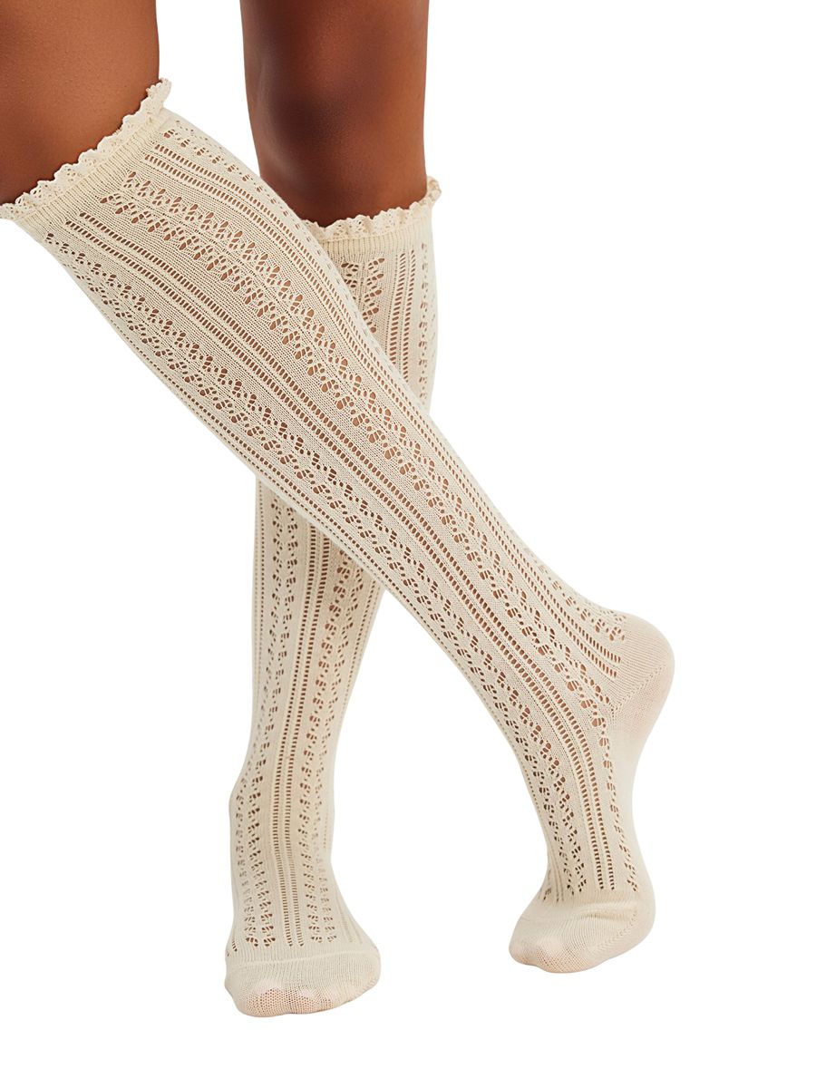 Free People Misty Net Pointelle Tall Socks