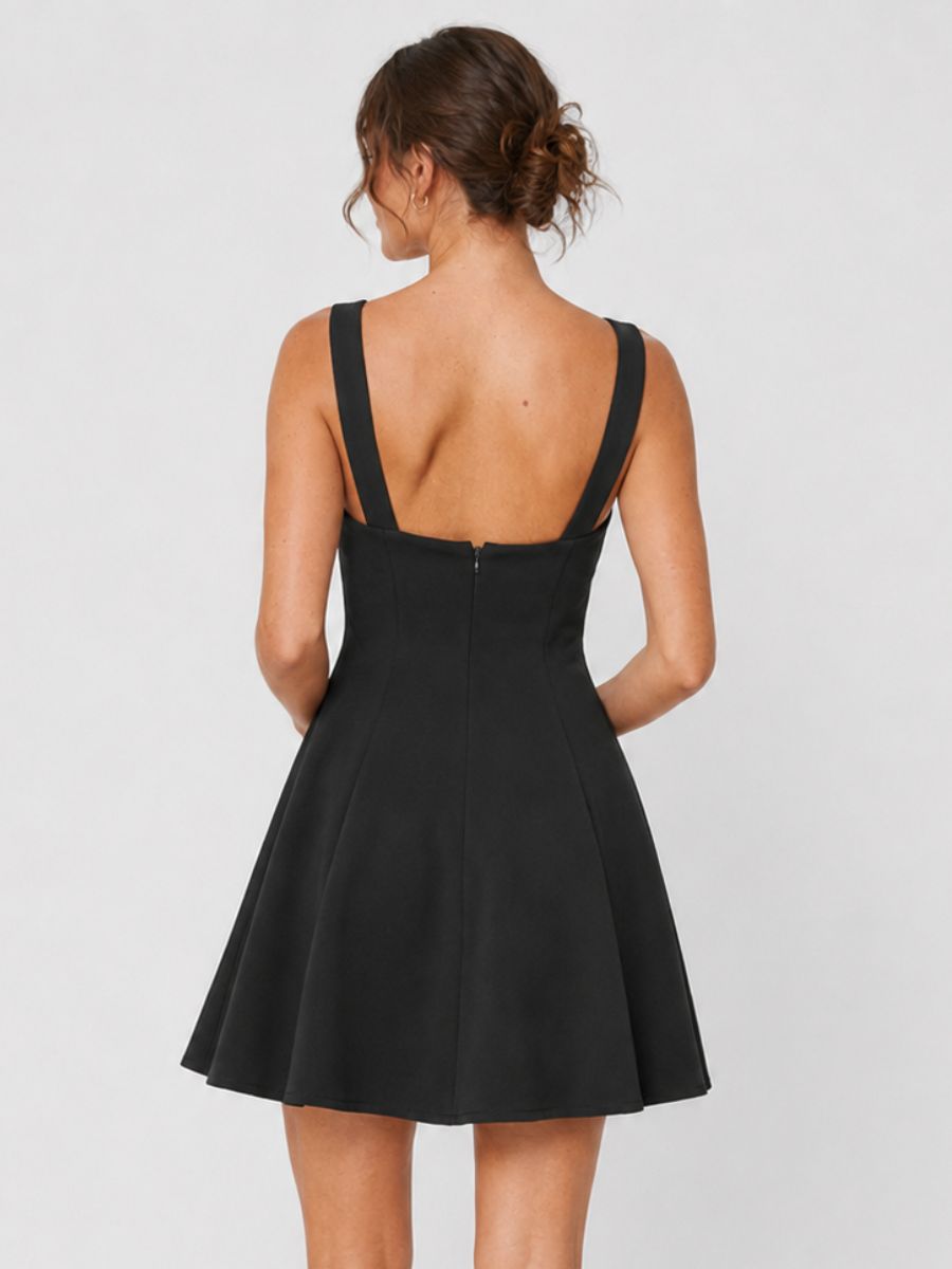 Lizzie Fit & Flare Square Neck Mini Dress