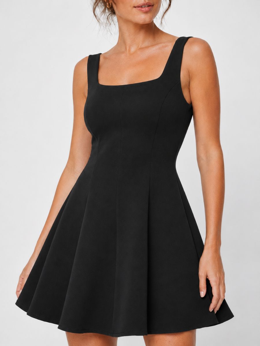 Lizzie Fit & Flare Square Neck Mini Dress