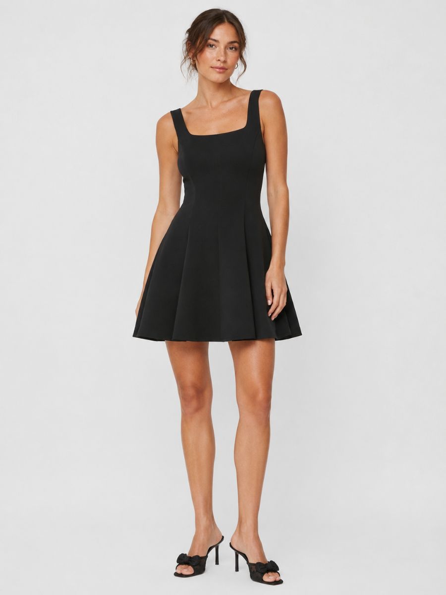 Lizzie Fit & Flare Square Neck Mini Dress