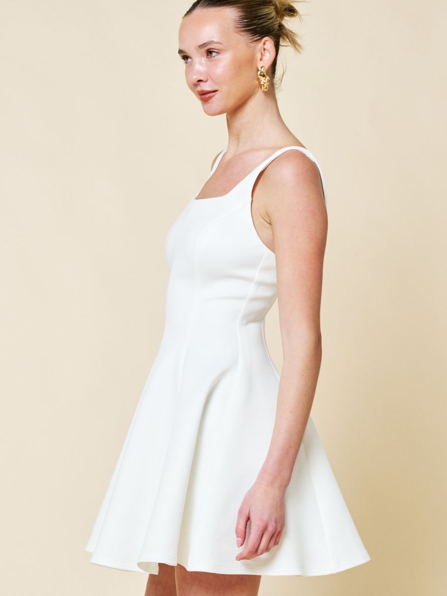 Lizzie Fit & Flare Square Neck Mini Dress
