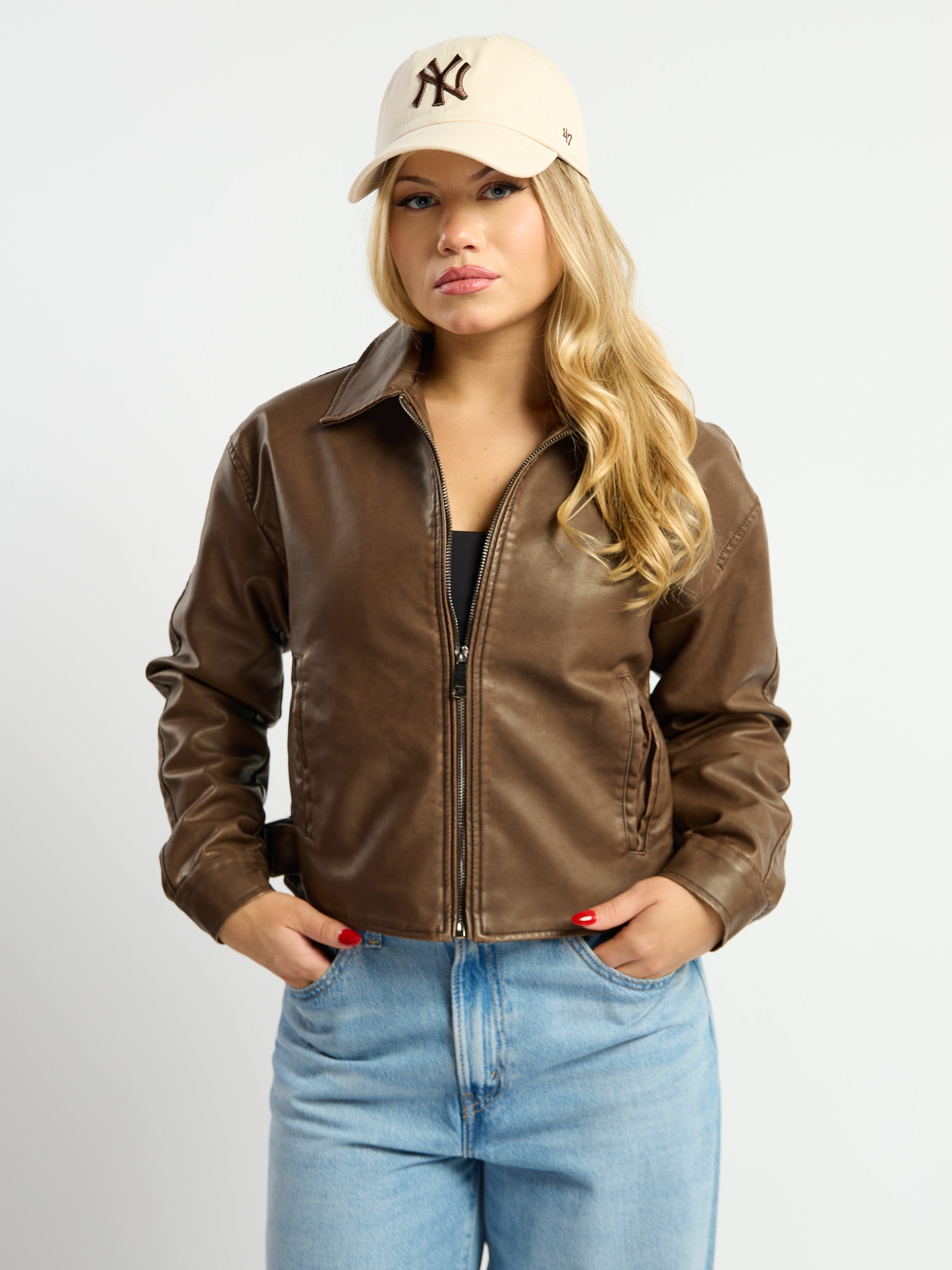 Helena PU Leather Jacket