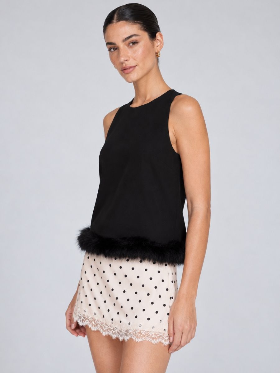 Luca Feather Trim Top