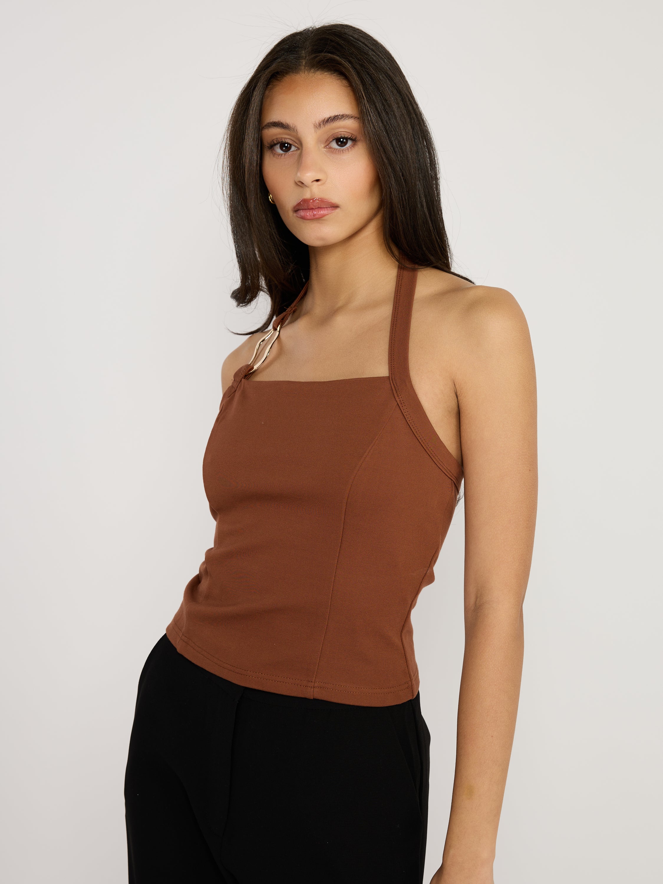 Chain Link Halter Knit Top