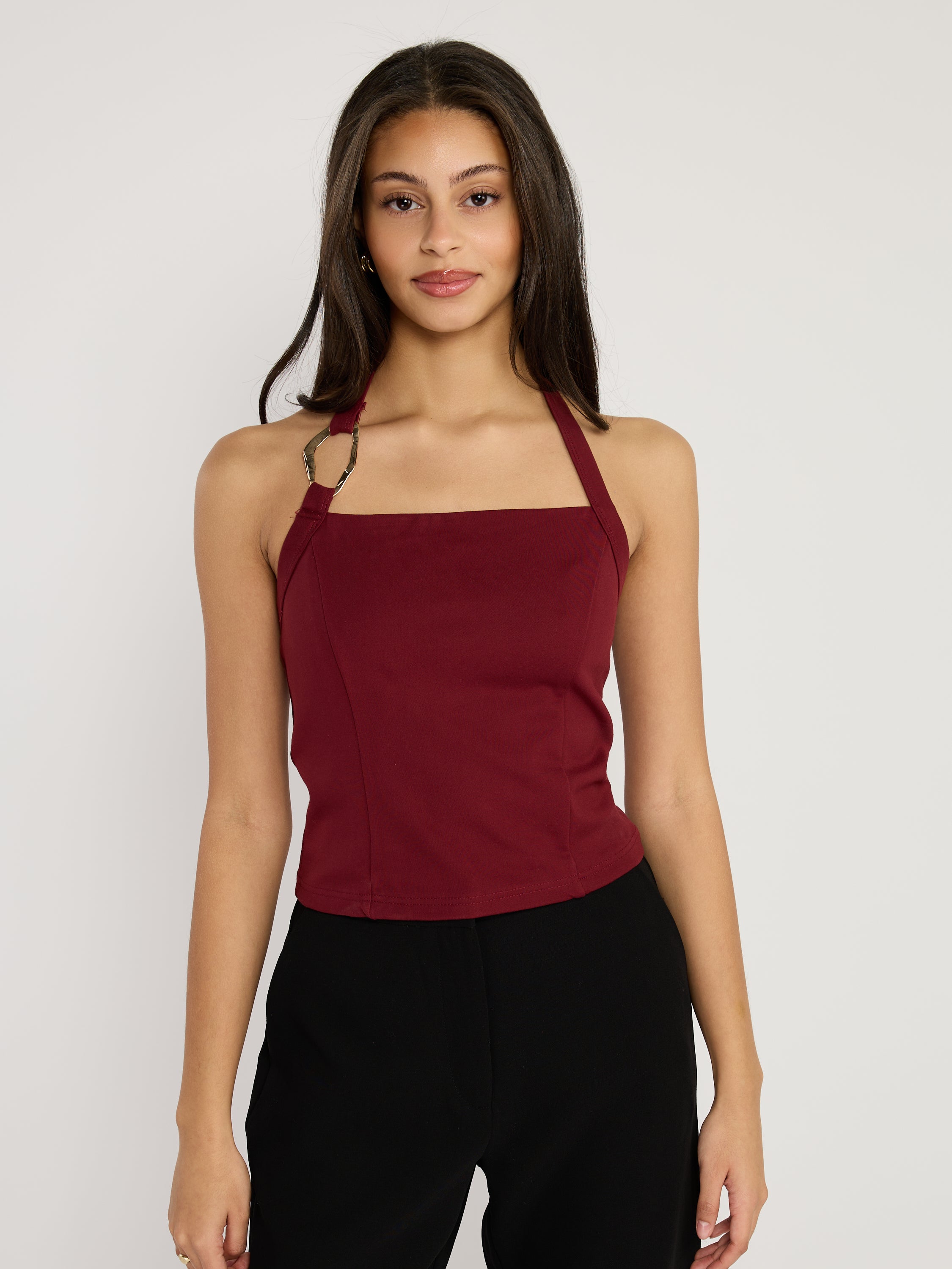 Chain Link Halter Knit Top