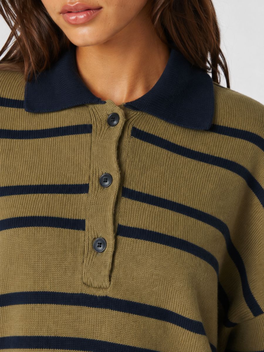 Celeste Stripe Polo Sweater