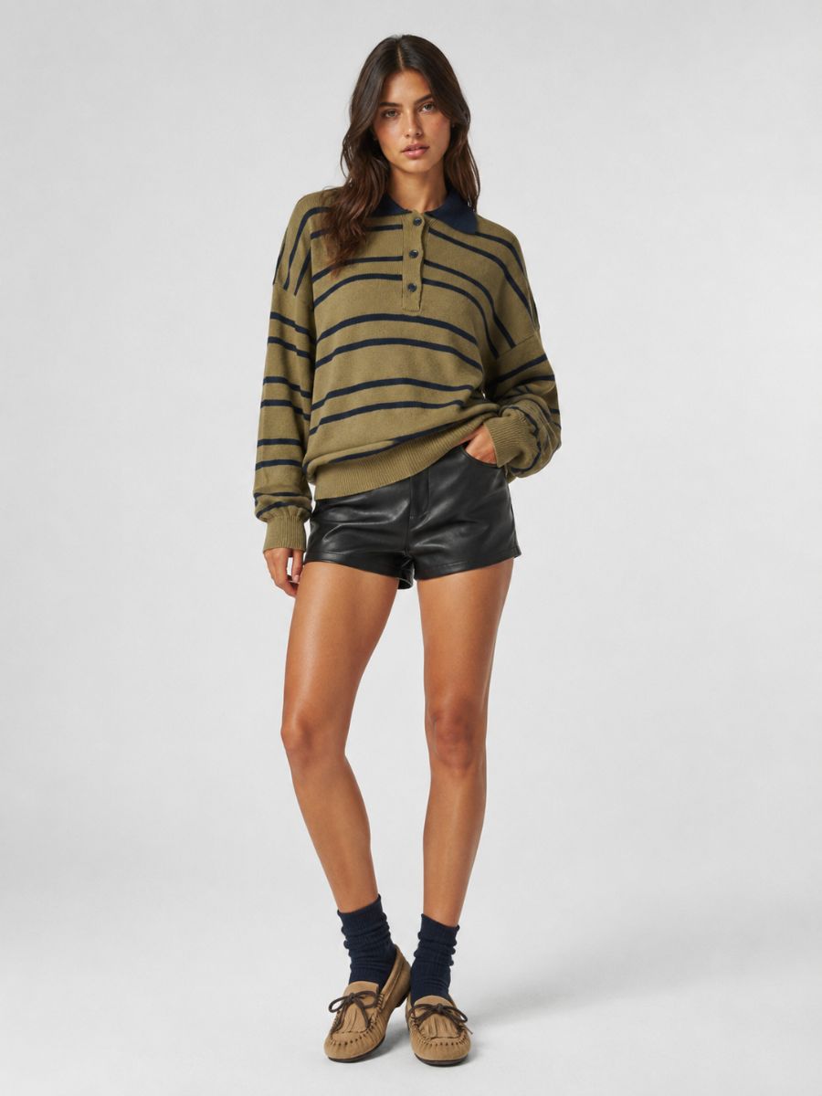 Celeste Stripe Polo Sweater