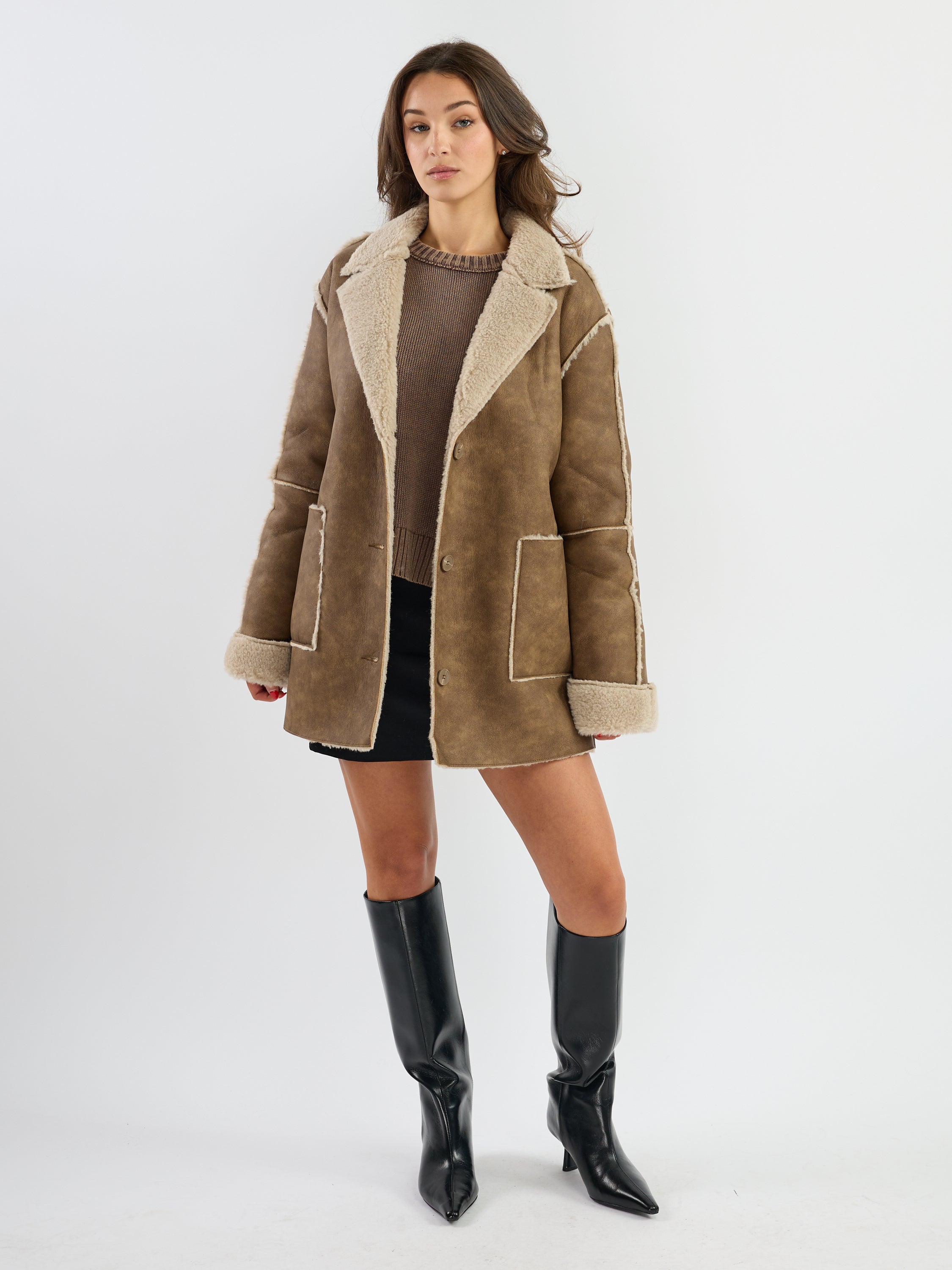 Jackie Sherpa-Lined Jacket