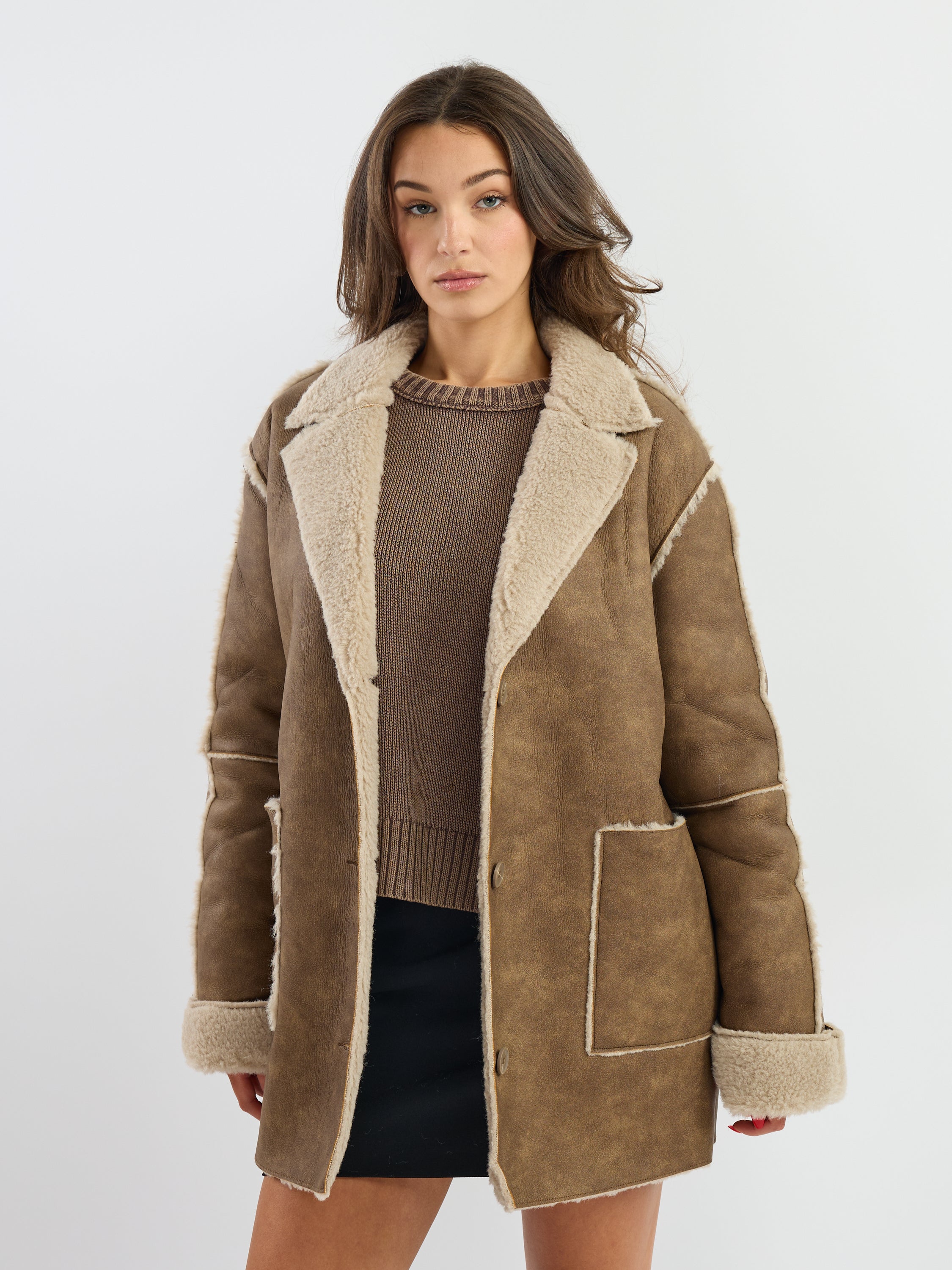 Jackie Sherpa-Lined Jacket
