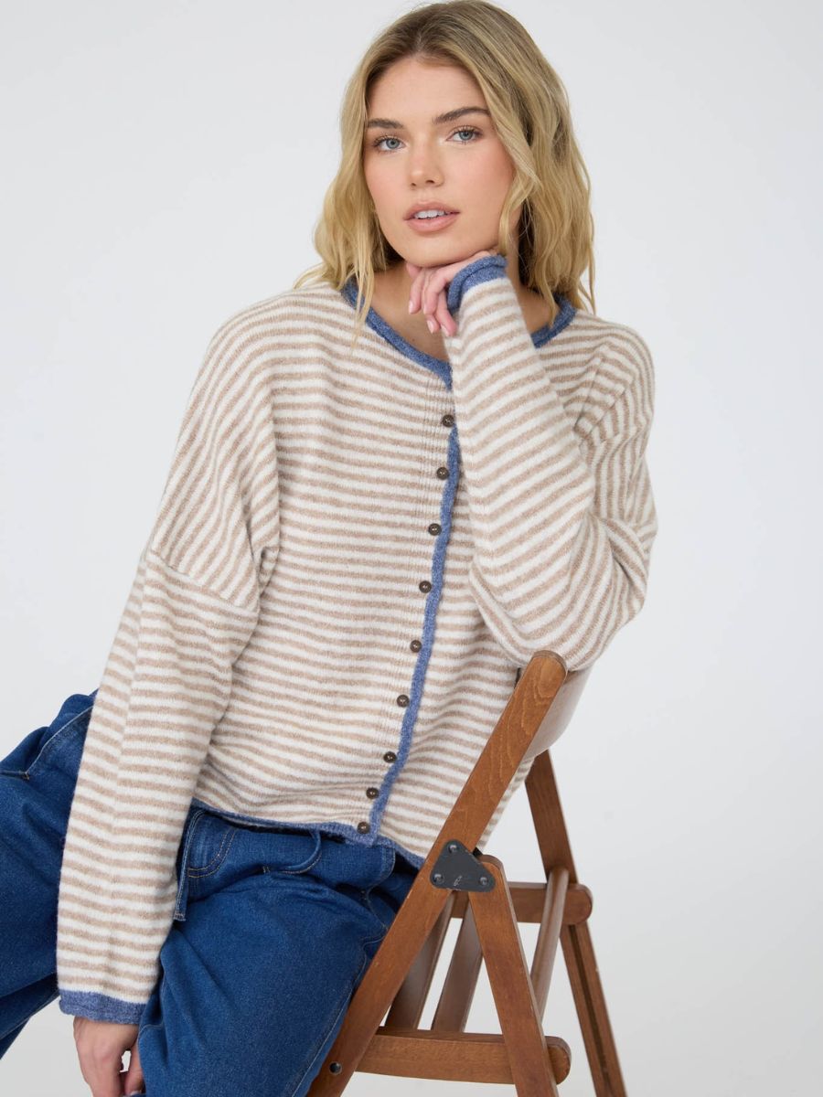 Button-Up Oversized Long Sleeve Sweater