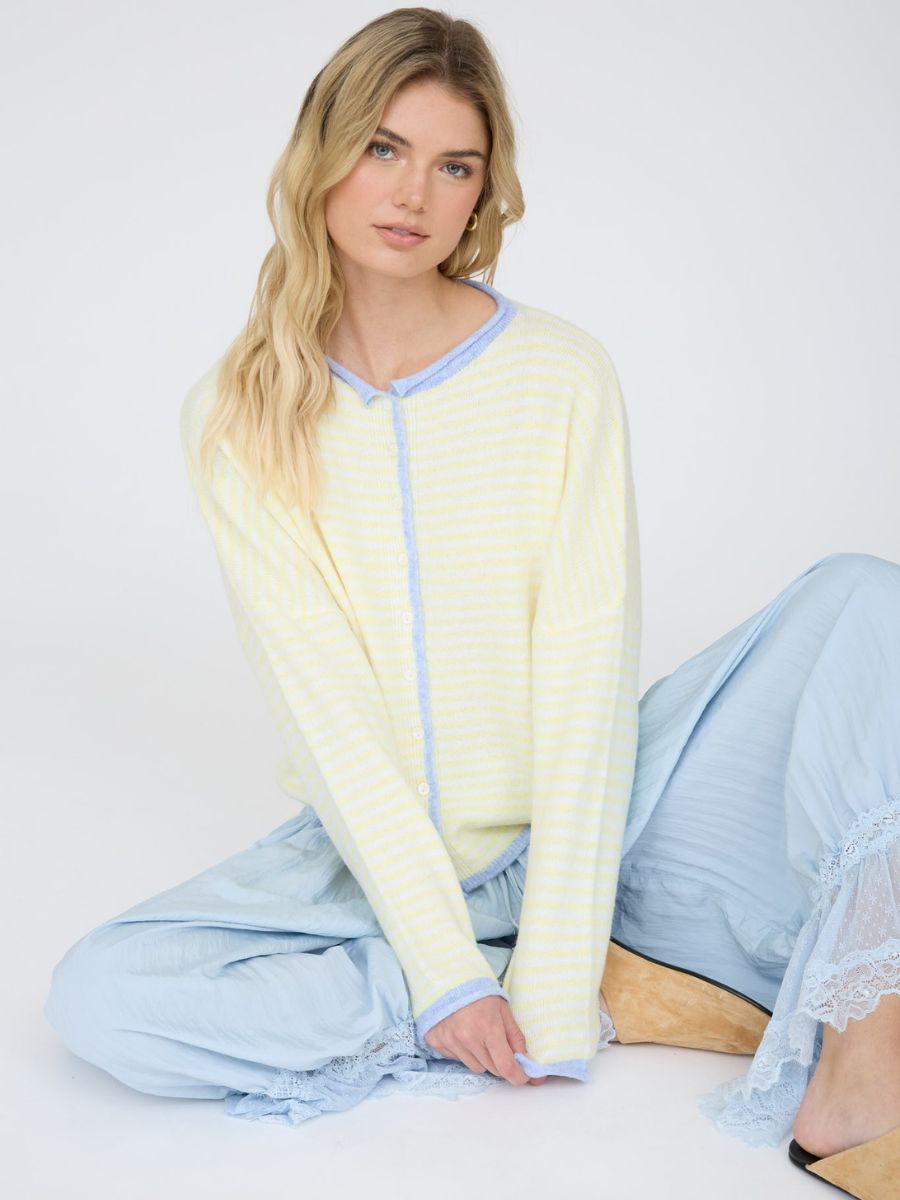 Button-Up Oversized Long Sleeve Sweater