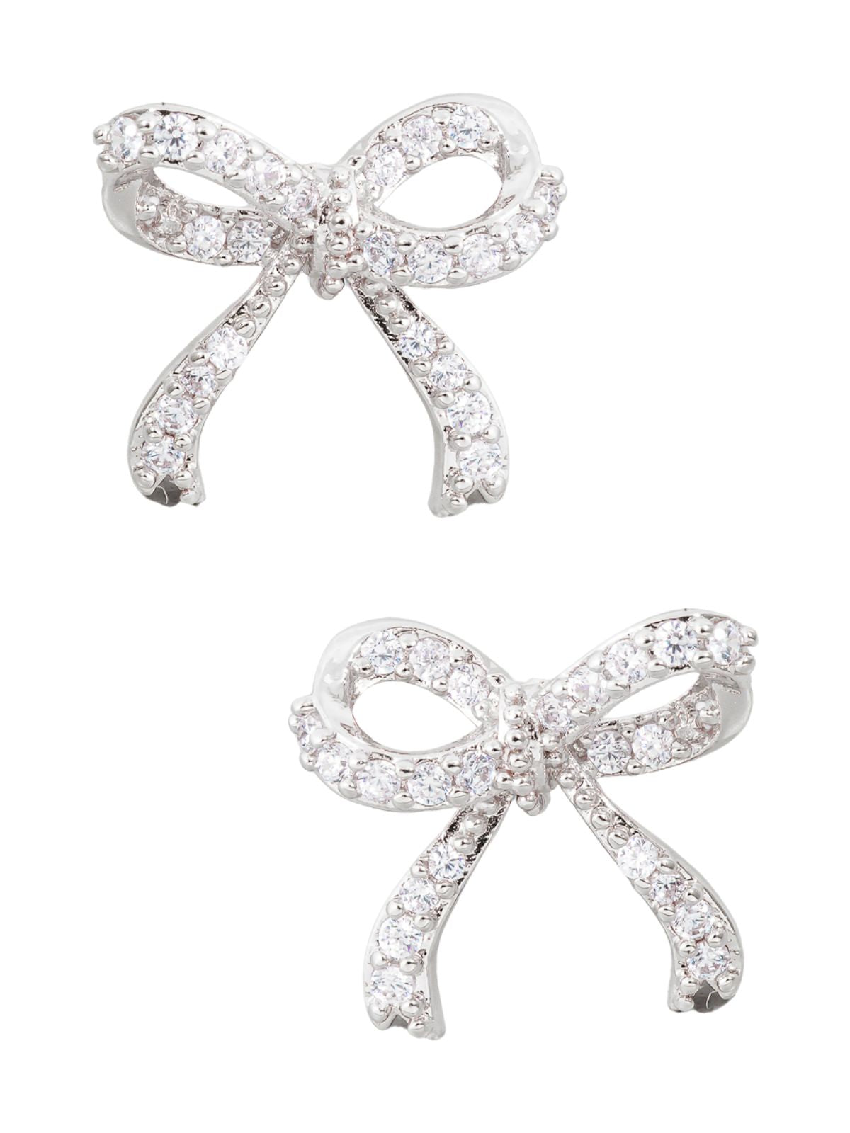 Rhinestone Bow Studded Earring