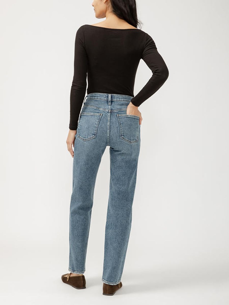 Silver Highly Desirable High Rise Straight Leg Jean