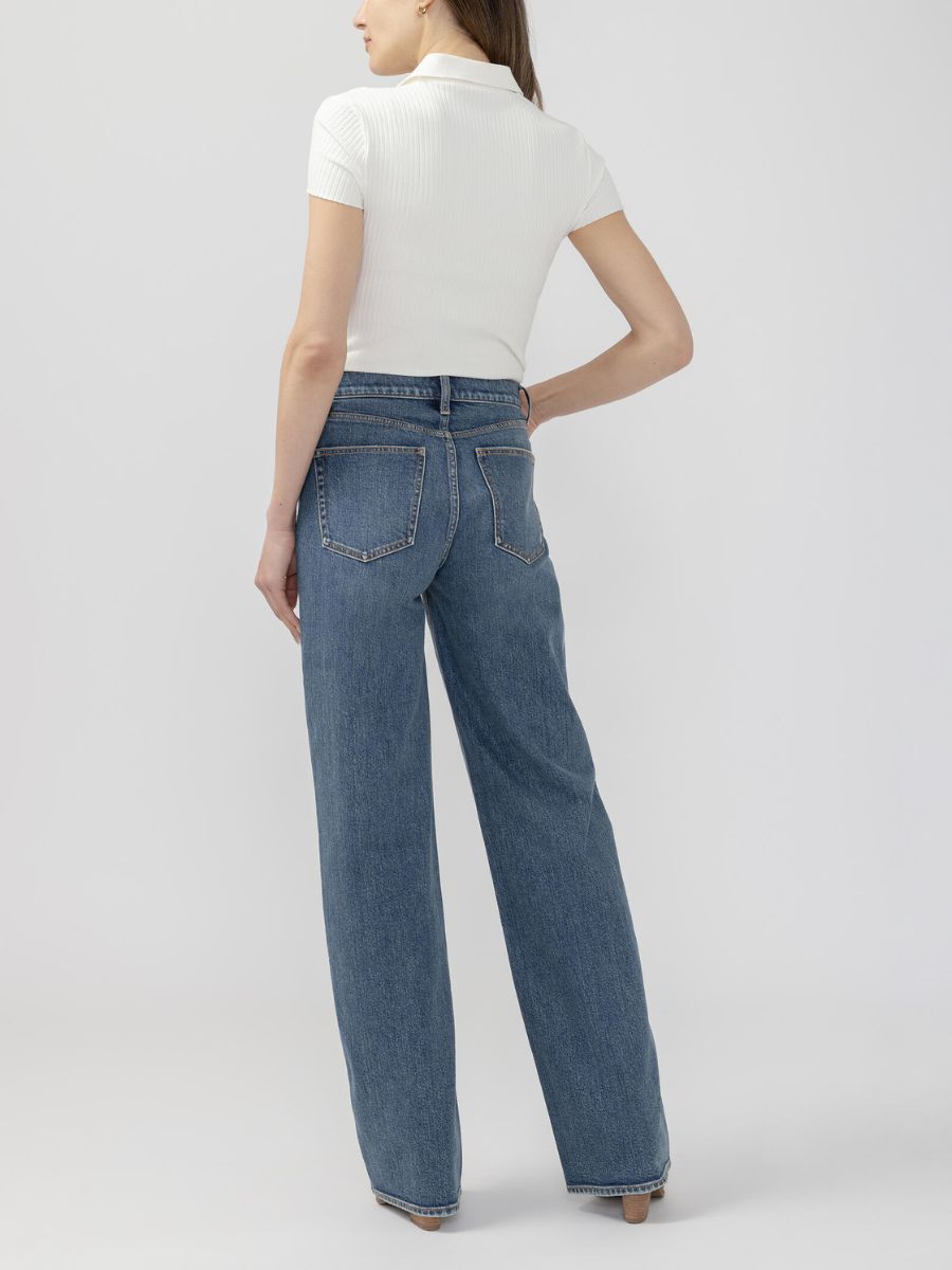 Silver V Front Wide Leg Jean