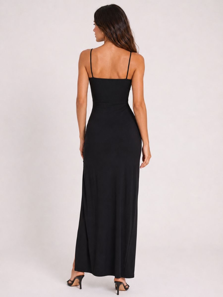 Annabelle Side Cinch Satin Maxi Dress