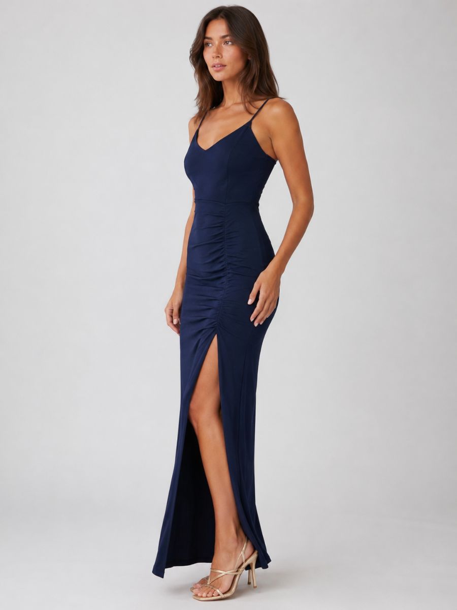 Annabelle Side Cinch Satin Maxi Dress