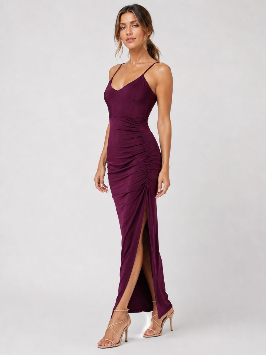 Annabelle Side Cinch Satin Maxi Dress
