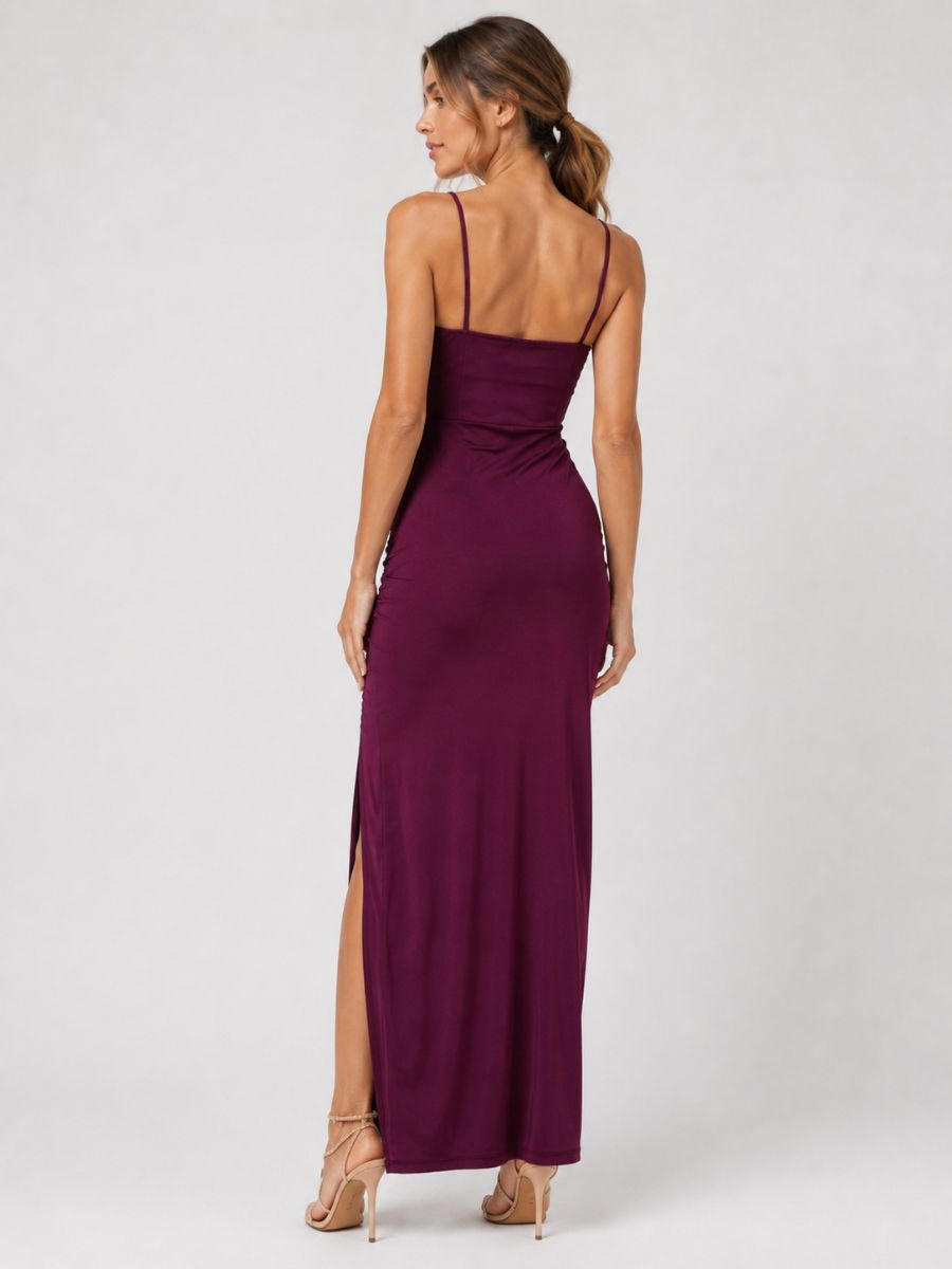 Annabelle Side Cinch Satin Maxi Dress