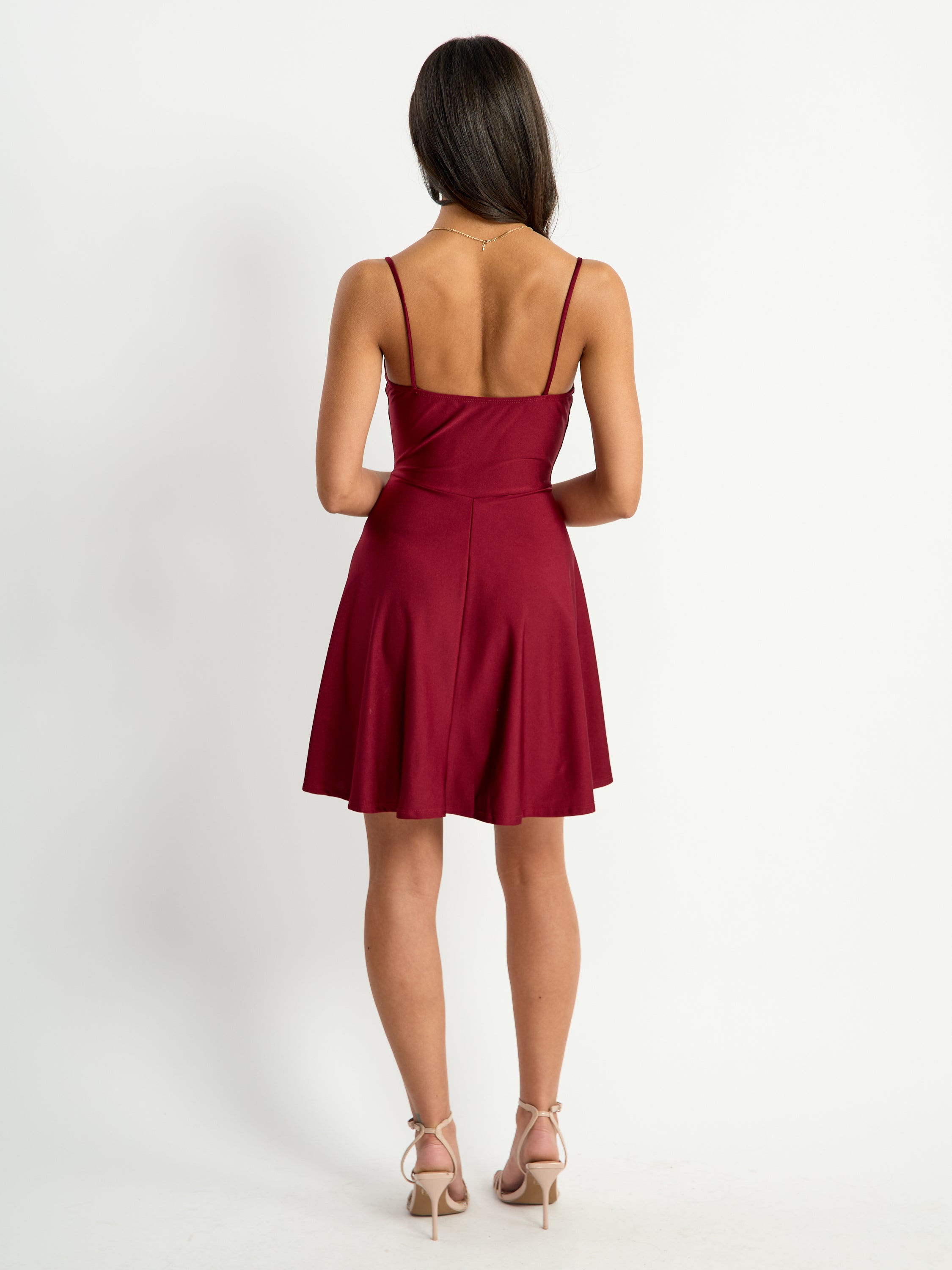 Nadia Satin Fit & Flare Dress