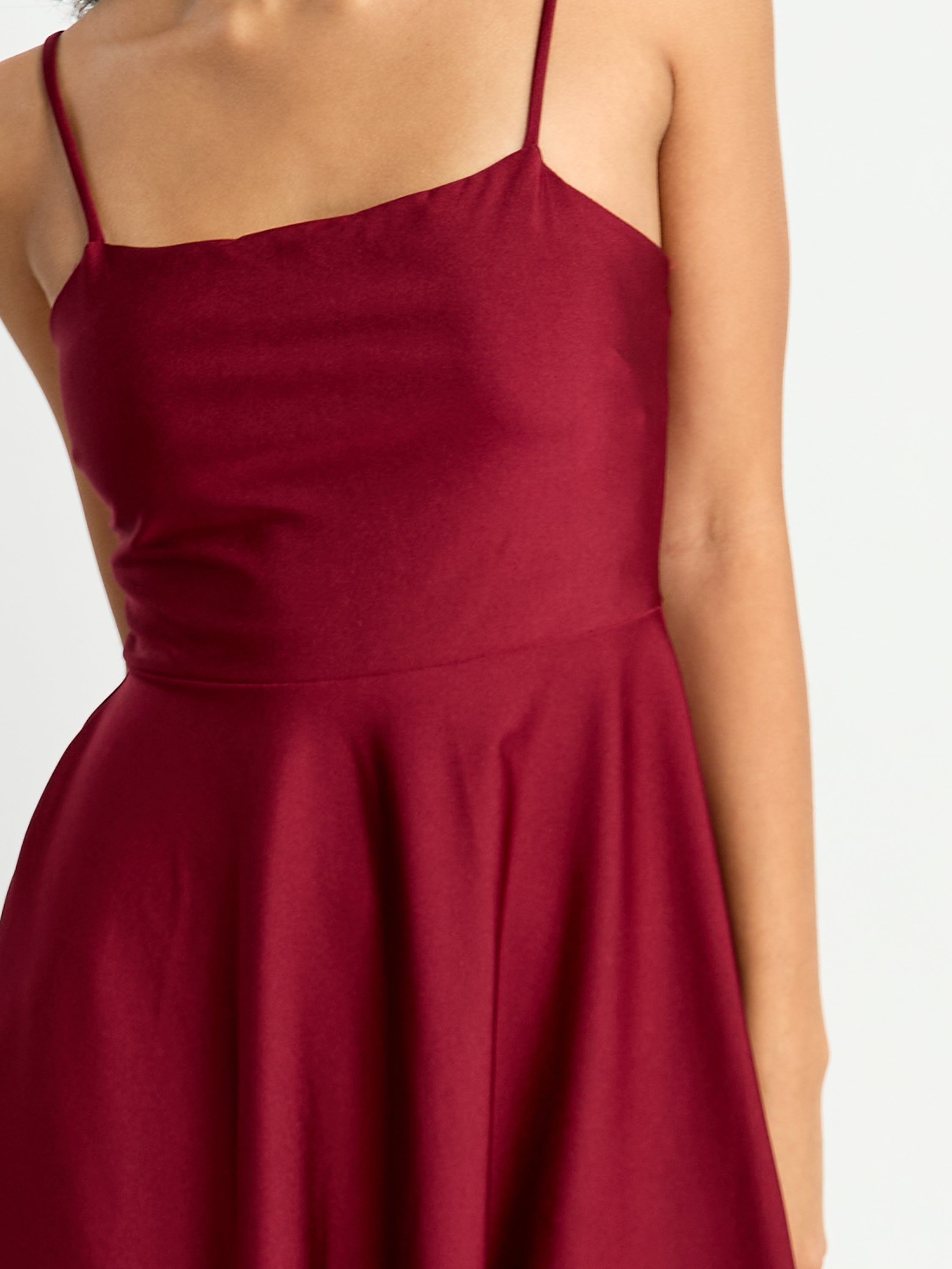 Nadia Satin Fit & Flare Dress