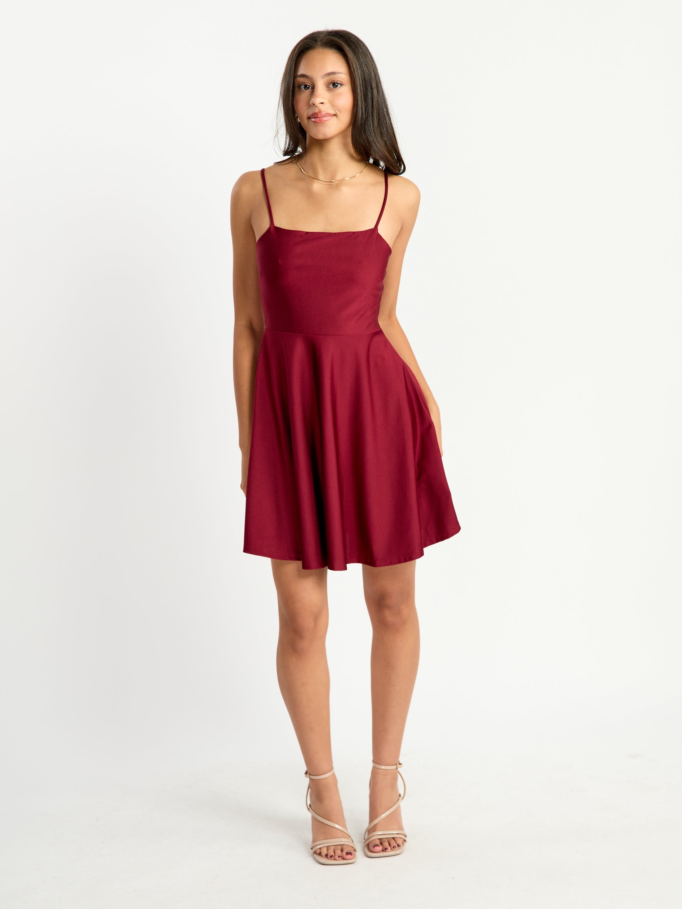 Nadia Satin Fit & Flare Dress
