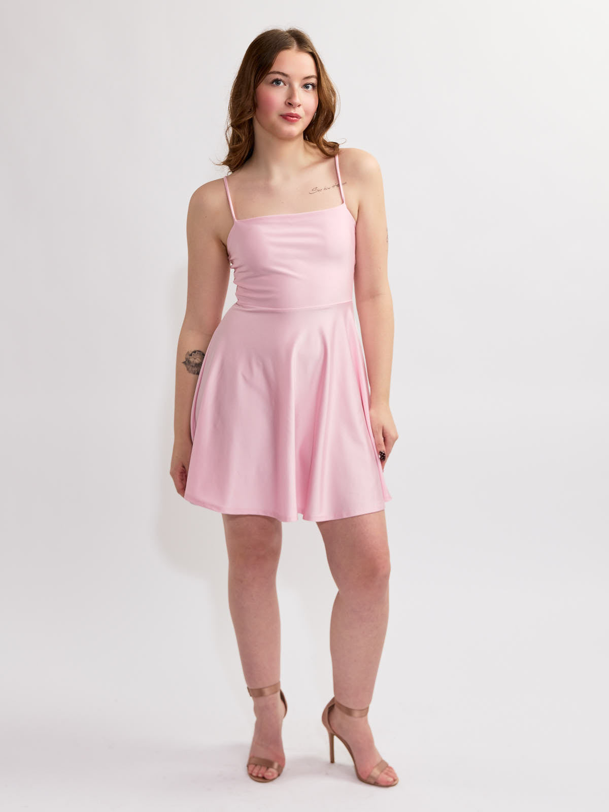 Nadia Satin Fit & Flare Dress
