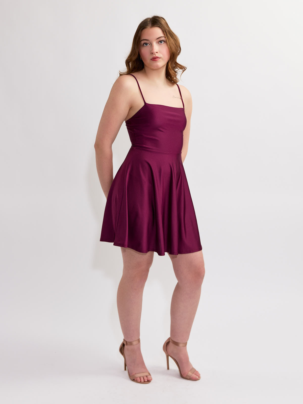 Nadia Satin Fit & Flare Dress