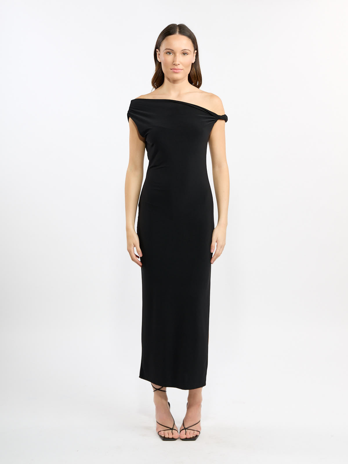 Veda Twist Shoulder Jersey Midi Dress envy+grace Veda Twist Shoulder Jersey Midi Dress envy+grace