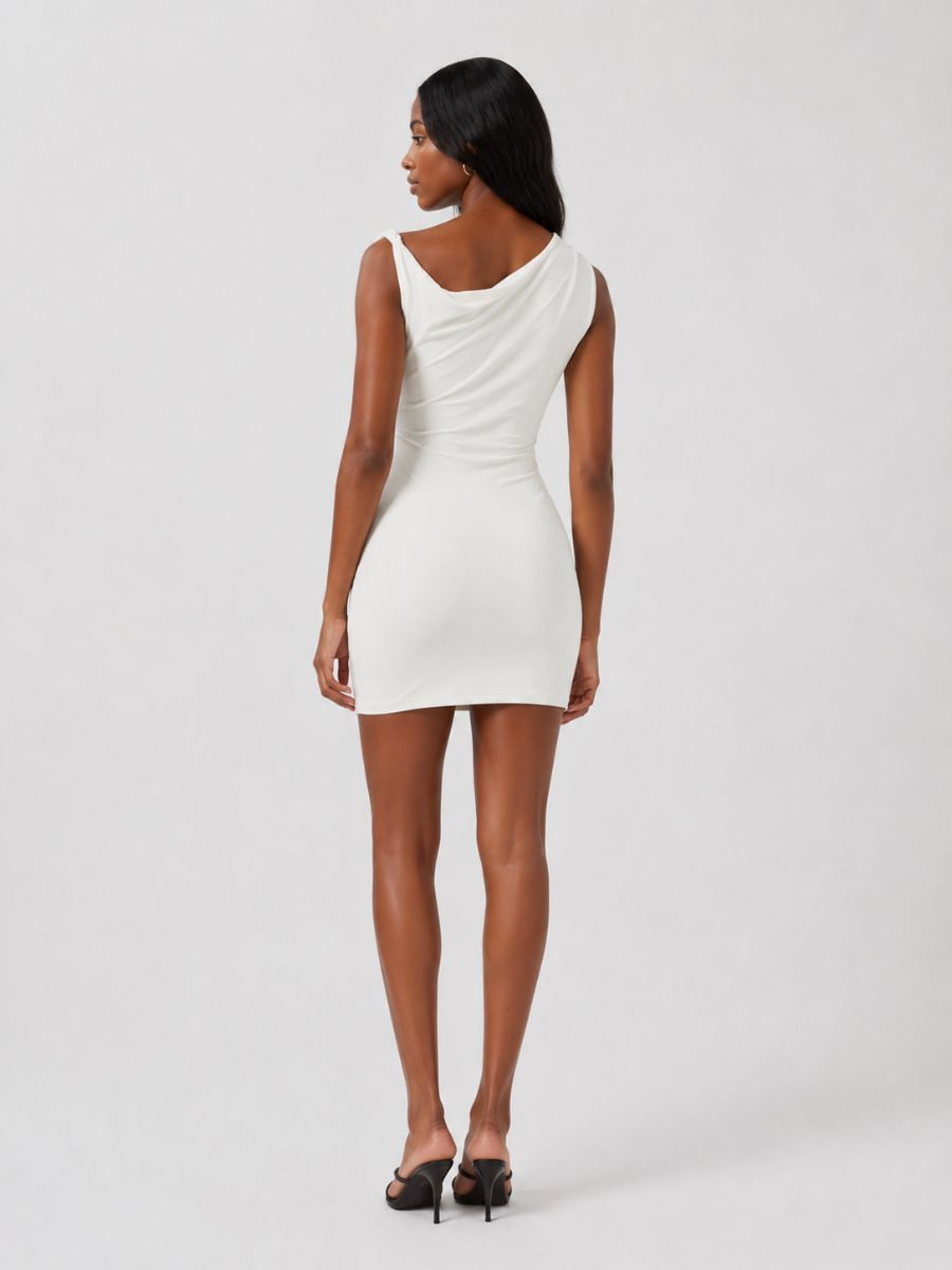Veda Twisted Shoulder Mini Dress