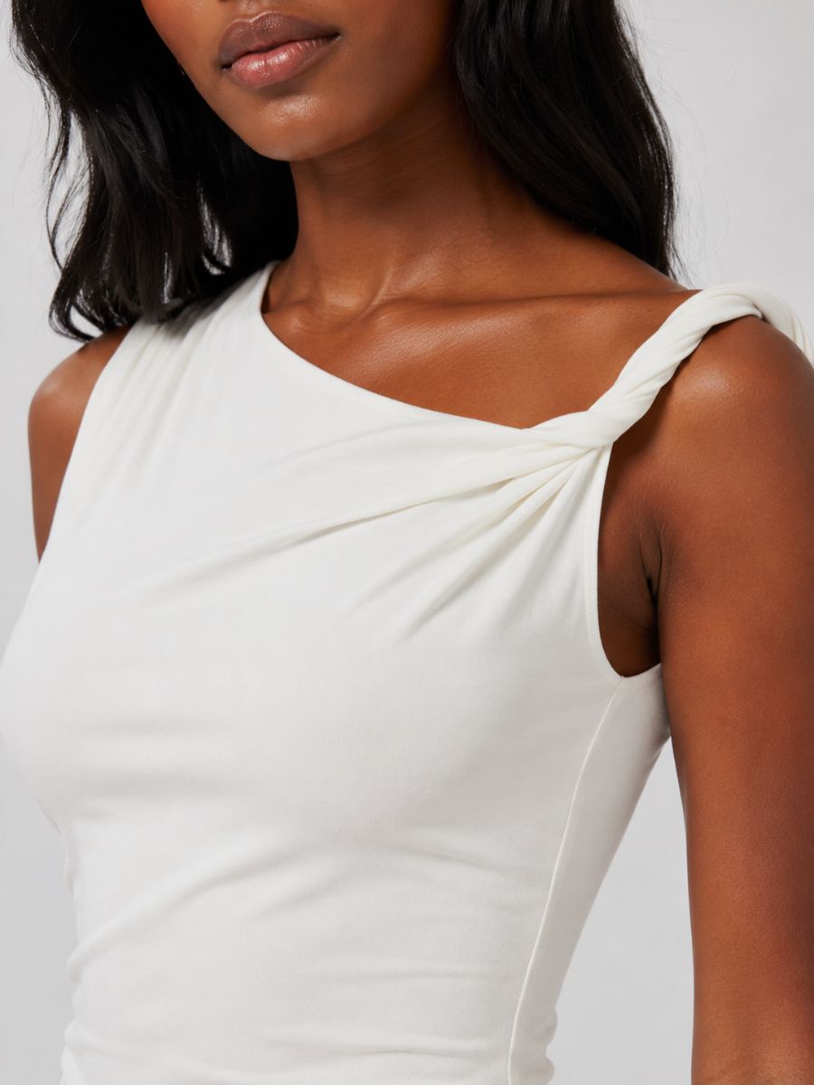 Veda Twisted Shoulder Mini Dress