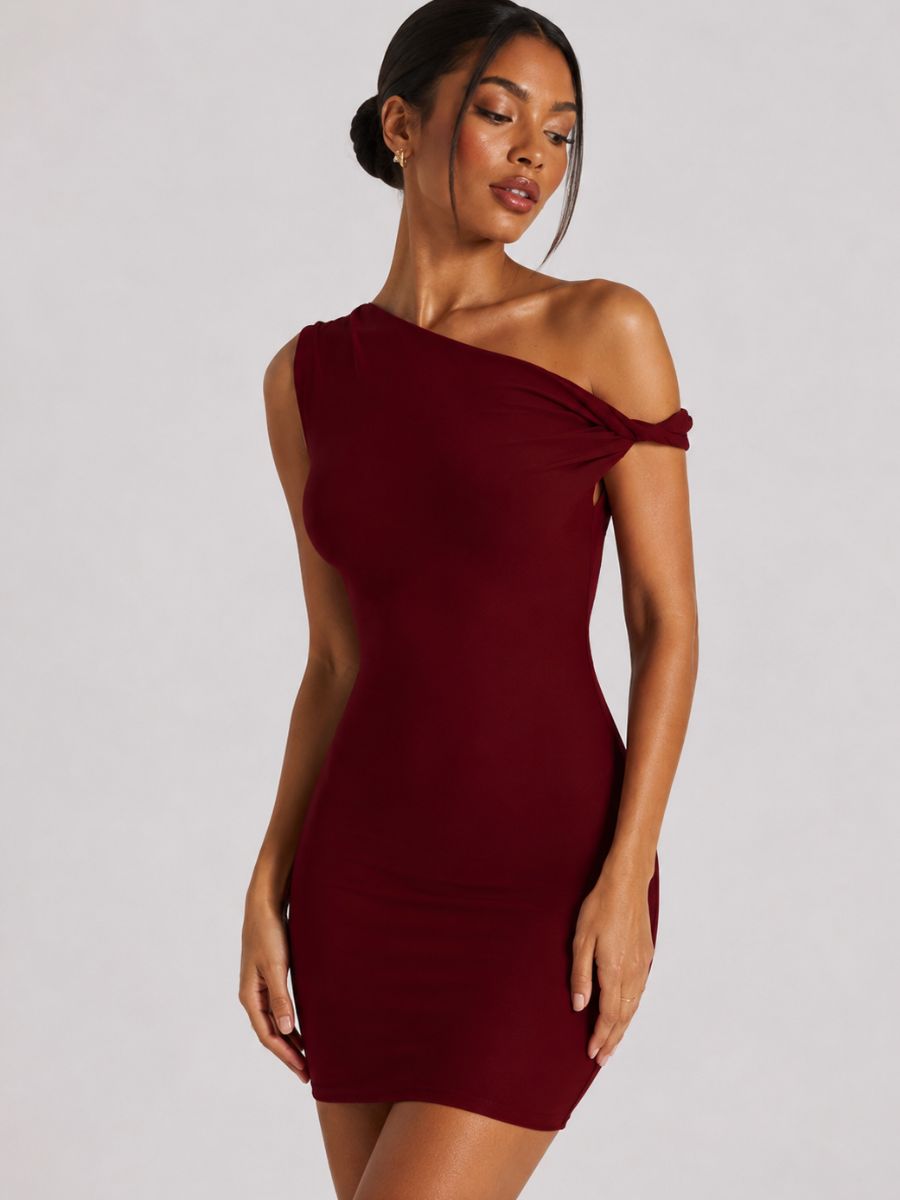 Veda Twist Shoulder Mini Dress