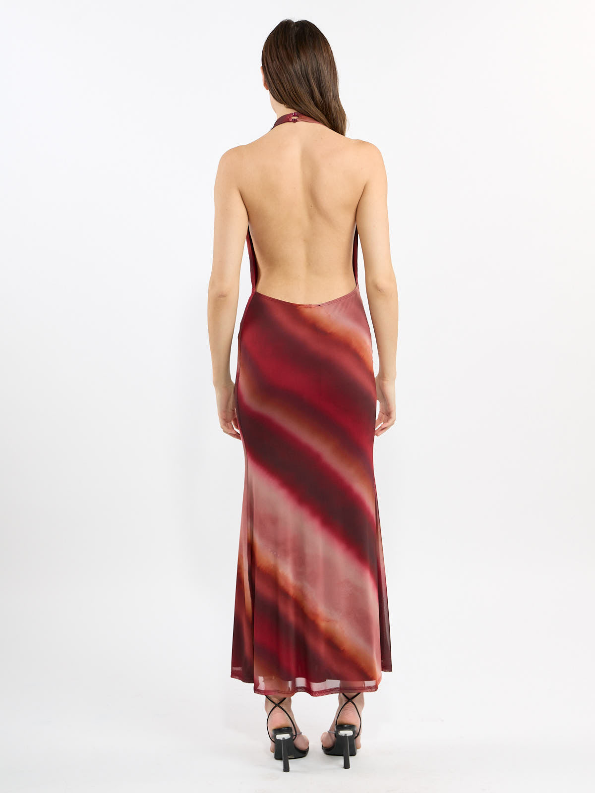Zara Scoop Neck Mesh Maxi Dress