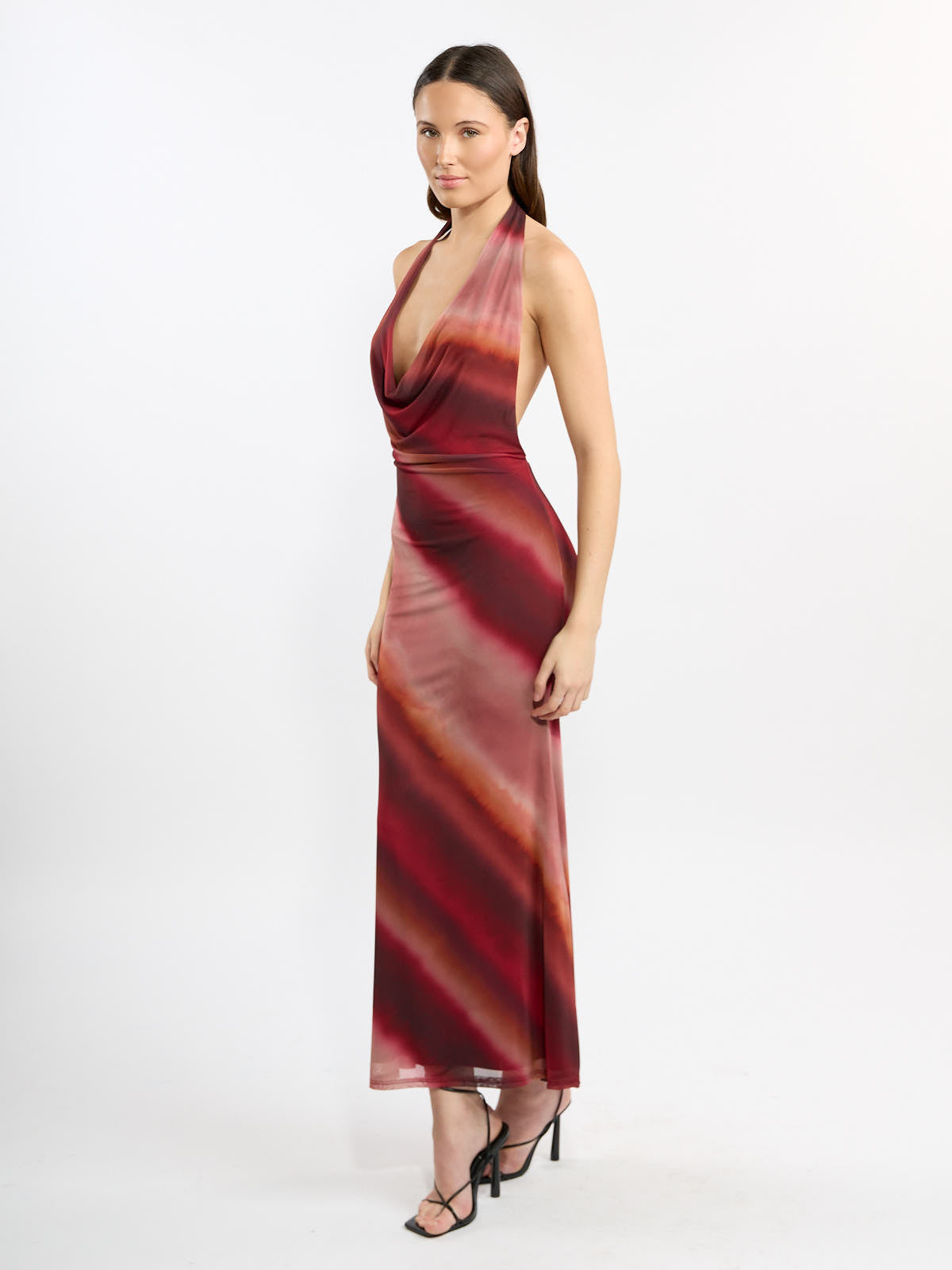 Zara Scoop Neck Mesh Maxi Dress