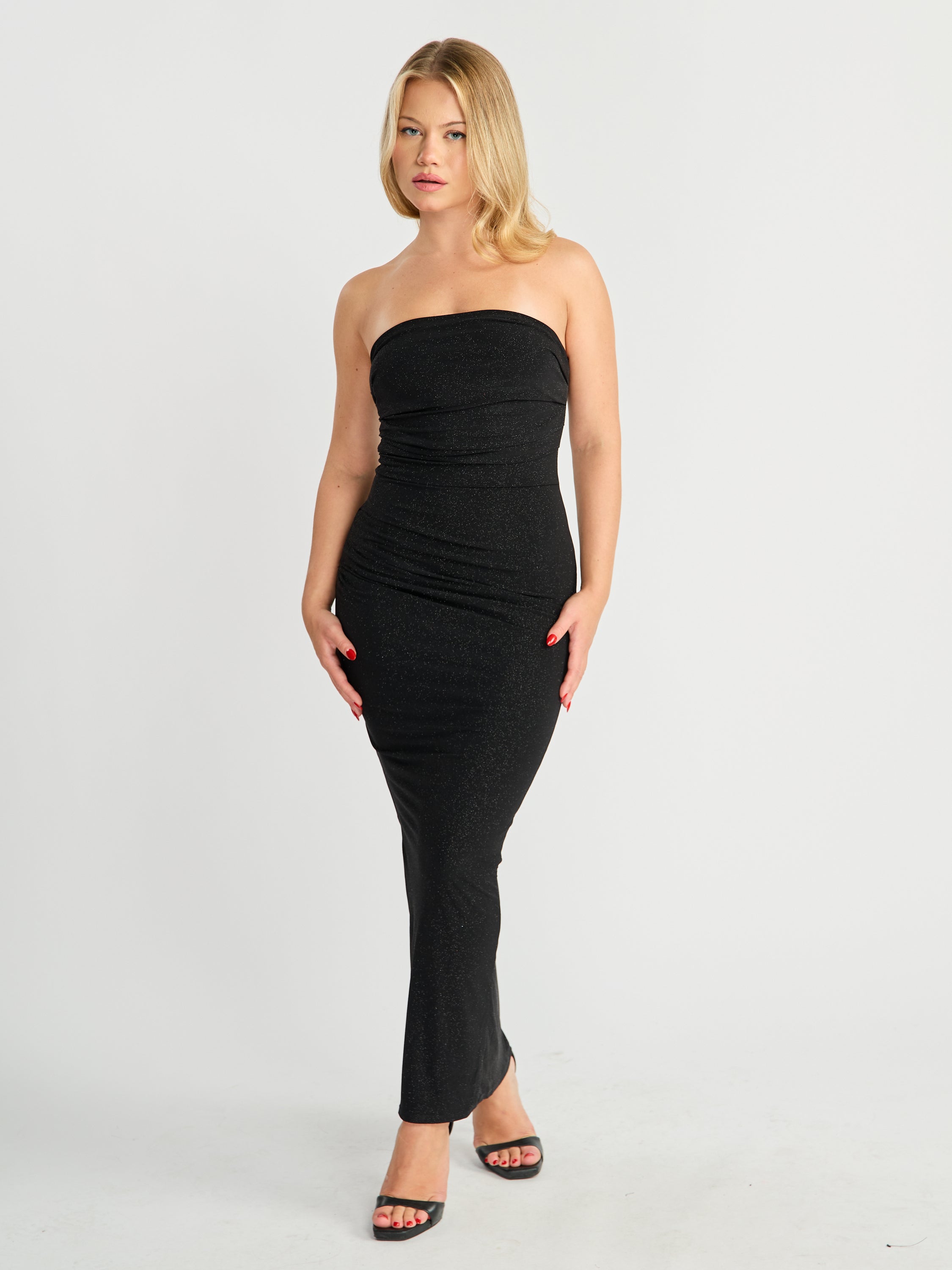 Eliza Glitter Tube Dress