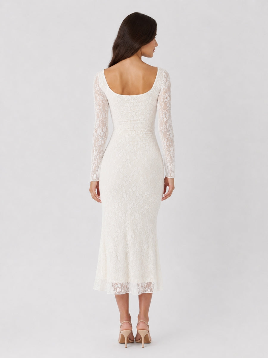 Willa Lace Long Sleeve Midi Dress