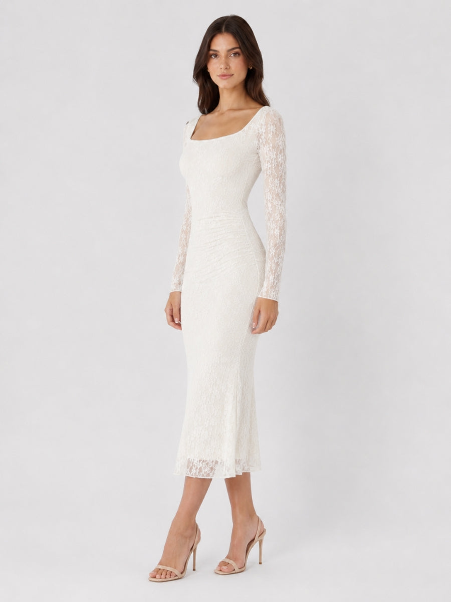 Willa Lace Long Sleeve Midi Dress