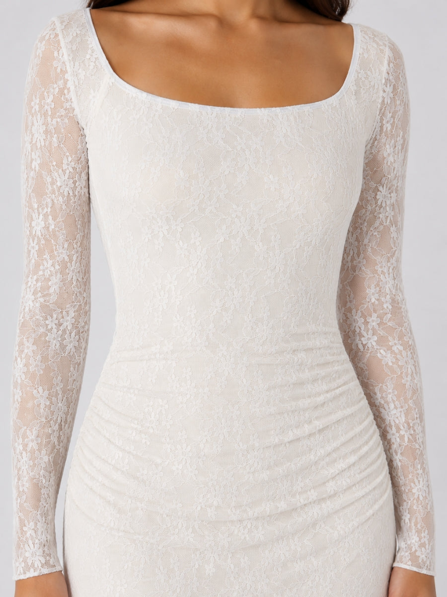 Willa Lace Long Sleeve Midi Dress