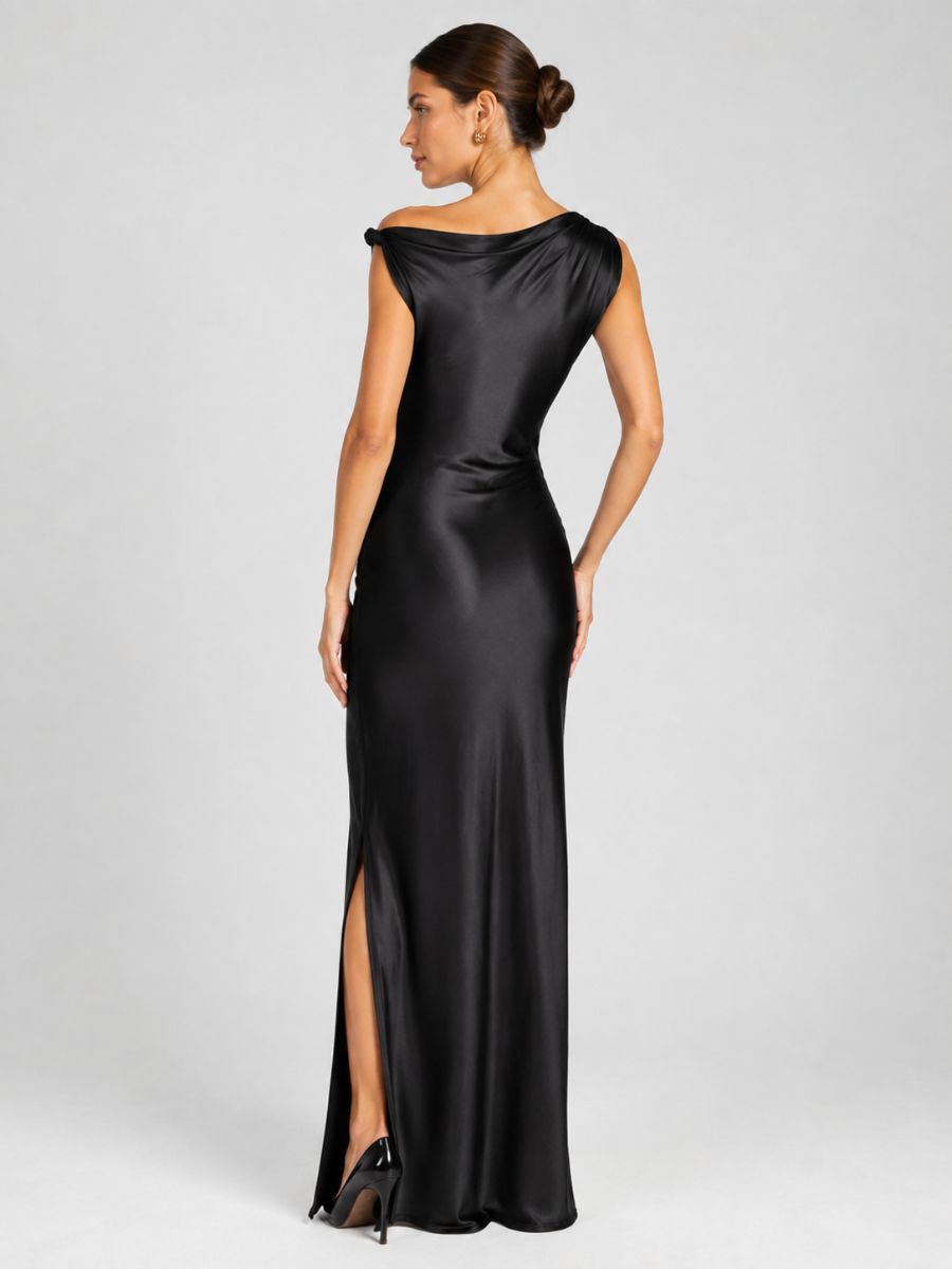 Veda Stretch Satin Midi Dress