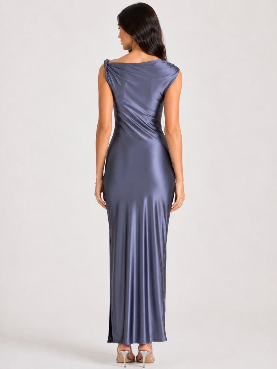 Veda Stretch Satin Midi Dress