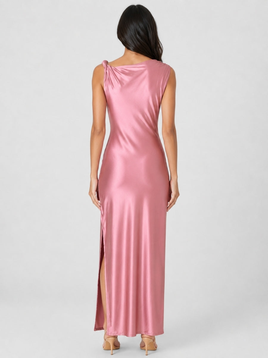 Veda Stretch Satin Midi Dress