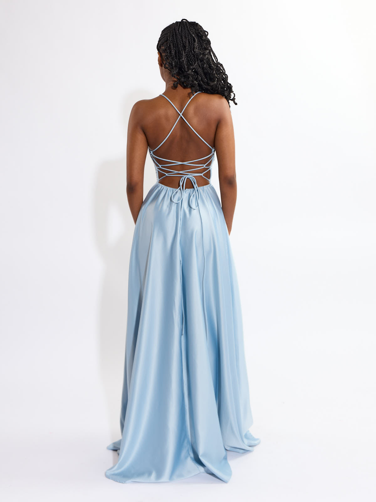 Sally Satin Slit Maxi Dress